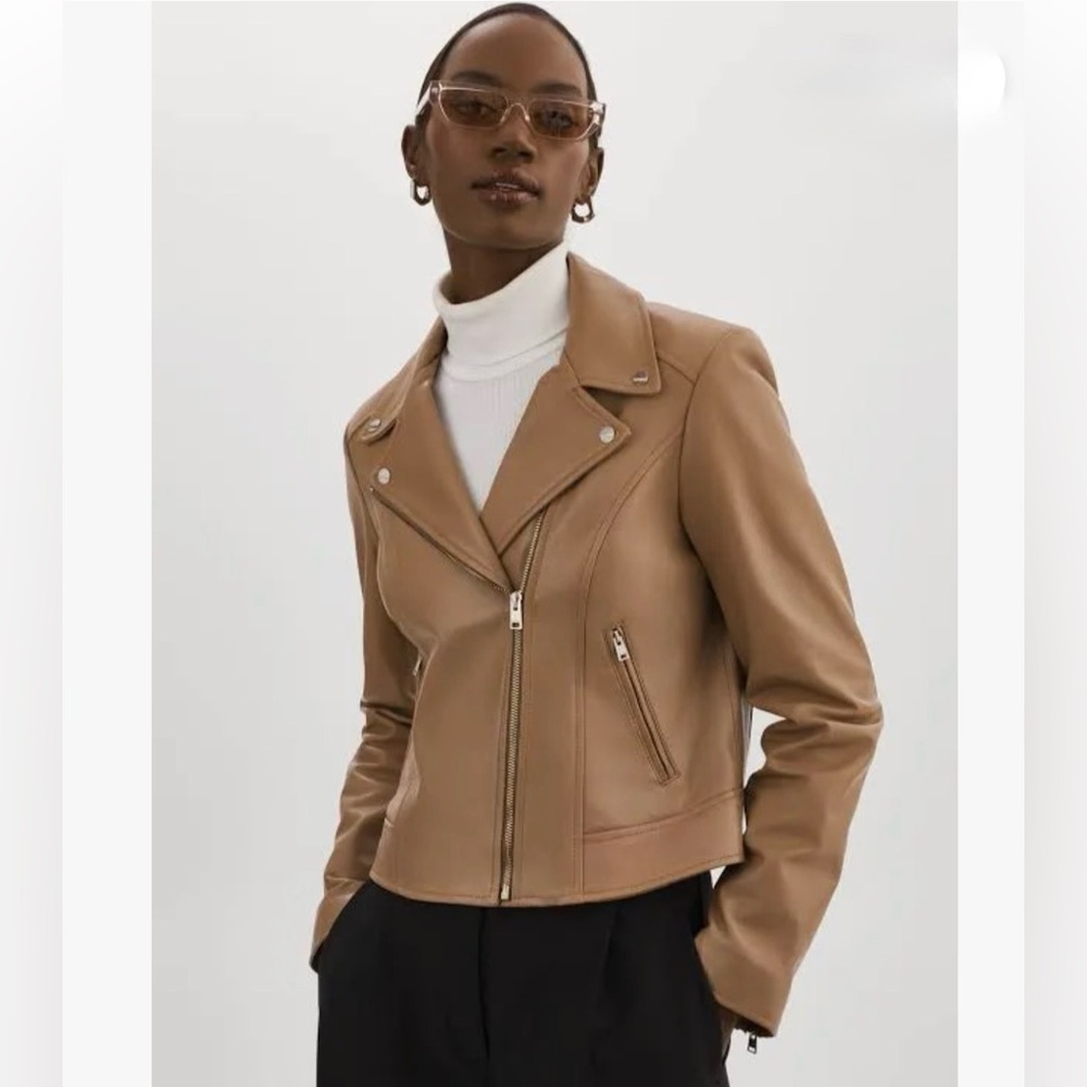 Lamarque | KELSEY | Leather Biker Jacket | Mocha /S